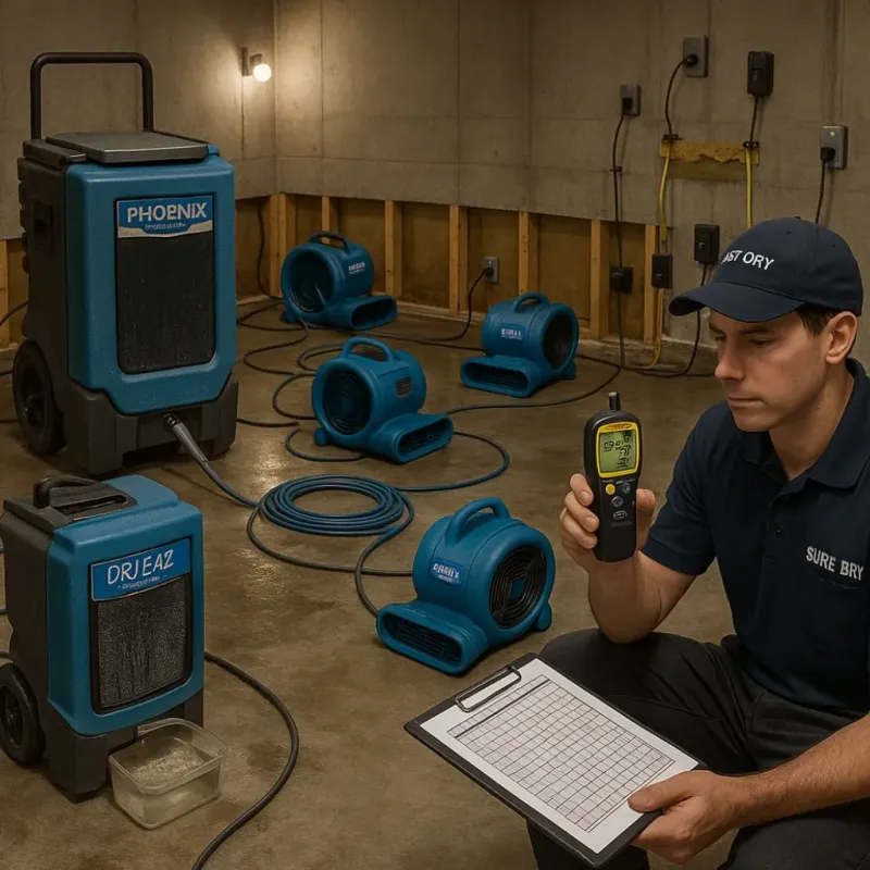 Structural Drying and Dehumidification process in Schofield Barracks, HI